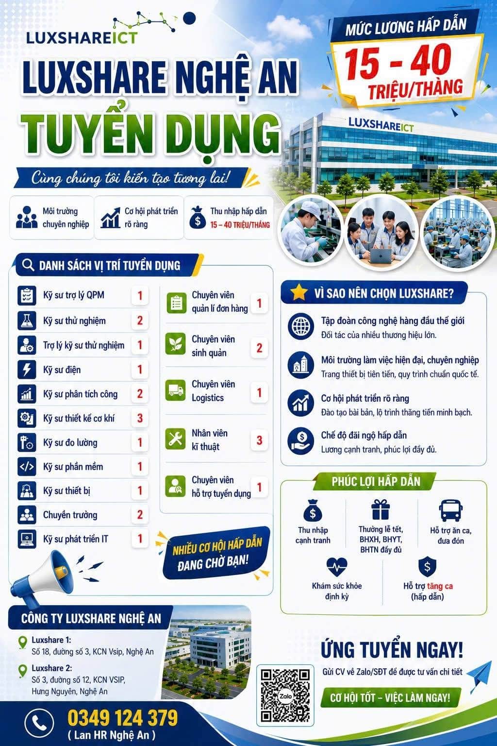 Ảnh 1 của Tuyển dụng nhiều vị trí tại Luxshare ICT Nghệ An