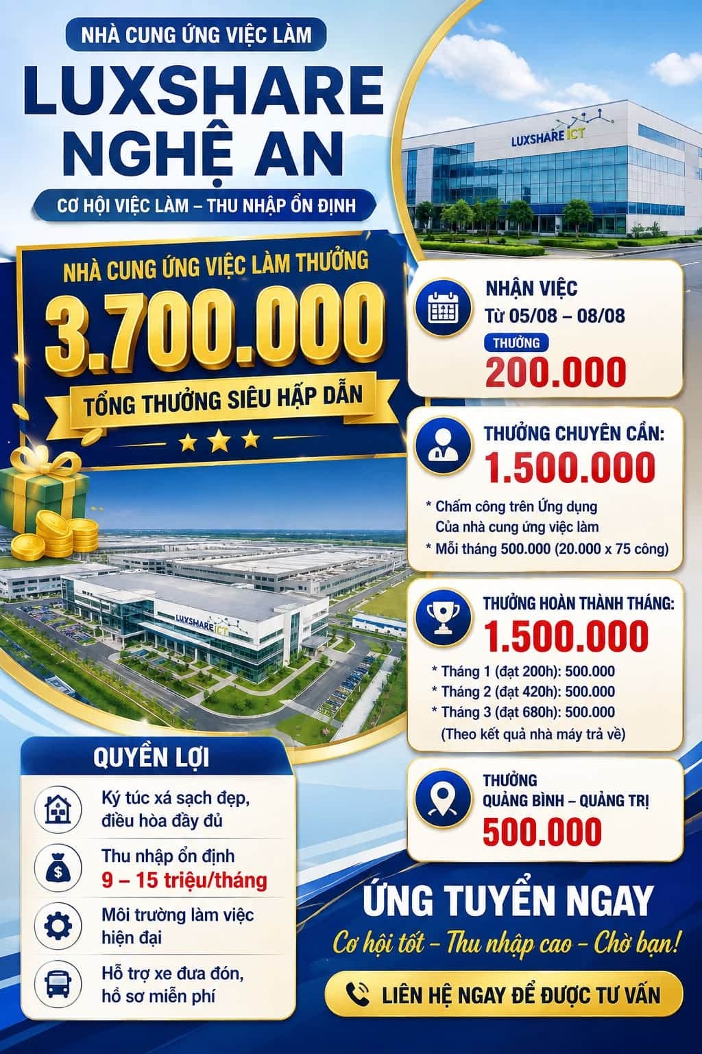 Ảnh 1 của Tuyển công nhân sản xuất tại KCN VSIP Nghệ An - LUXSHARE-ICT