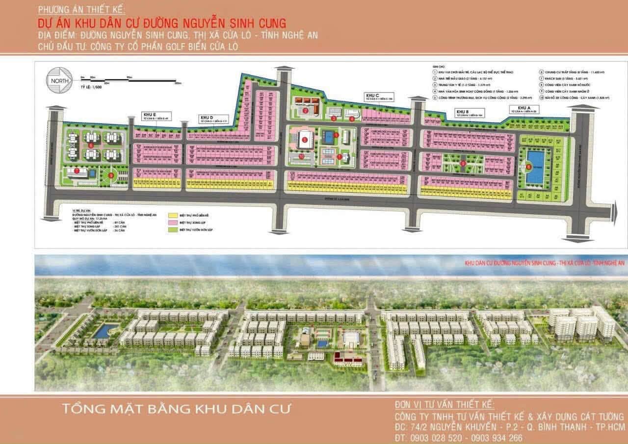 Ảnh 2 của Bán lô đất khu đô thị Nguyễn Sinh Cung, Nghi Hương, Cửa Lò, diện tích 200m2