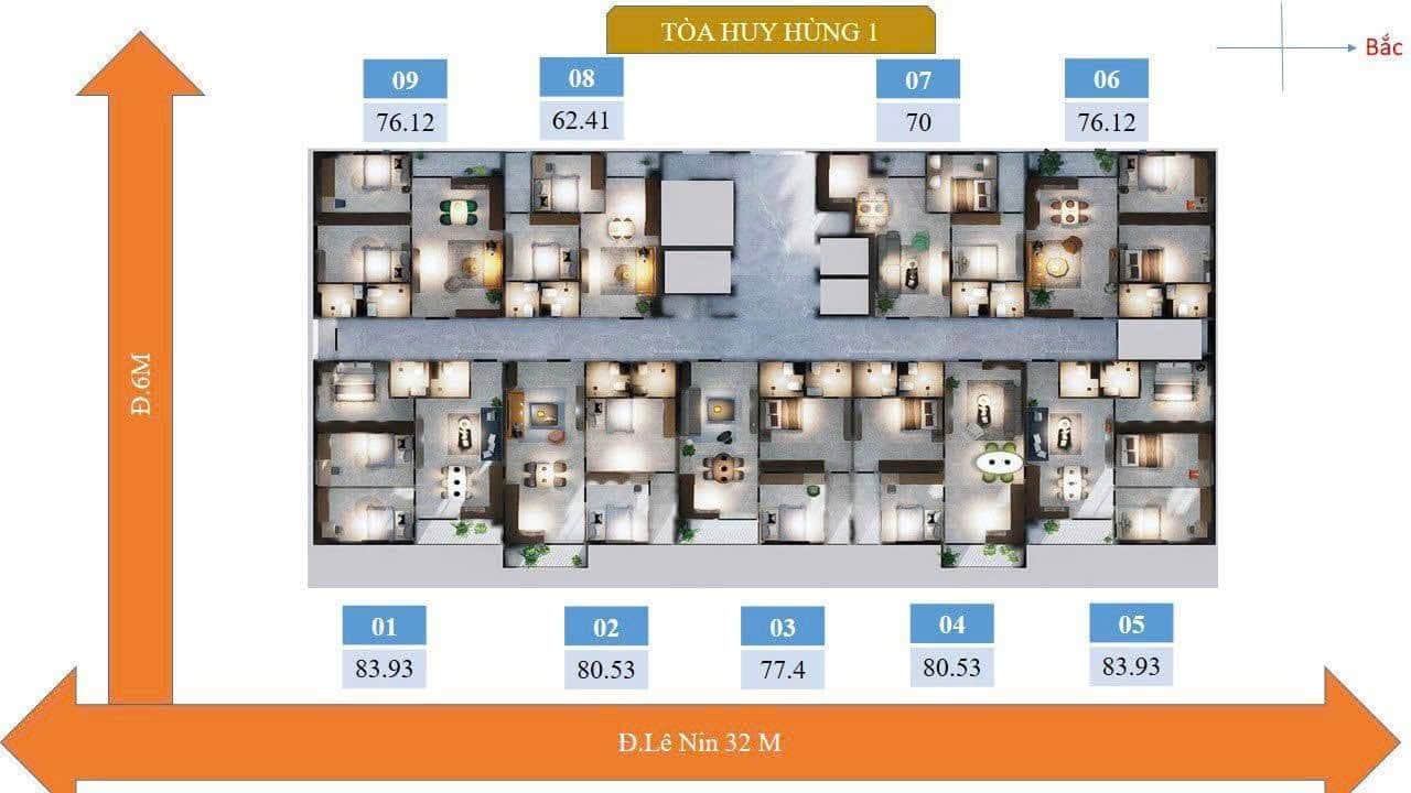 Ảnh 3 của Bán căn hộ chung cư Huy Hùng mặt đường 3-2, diện tích 62-84 m²