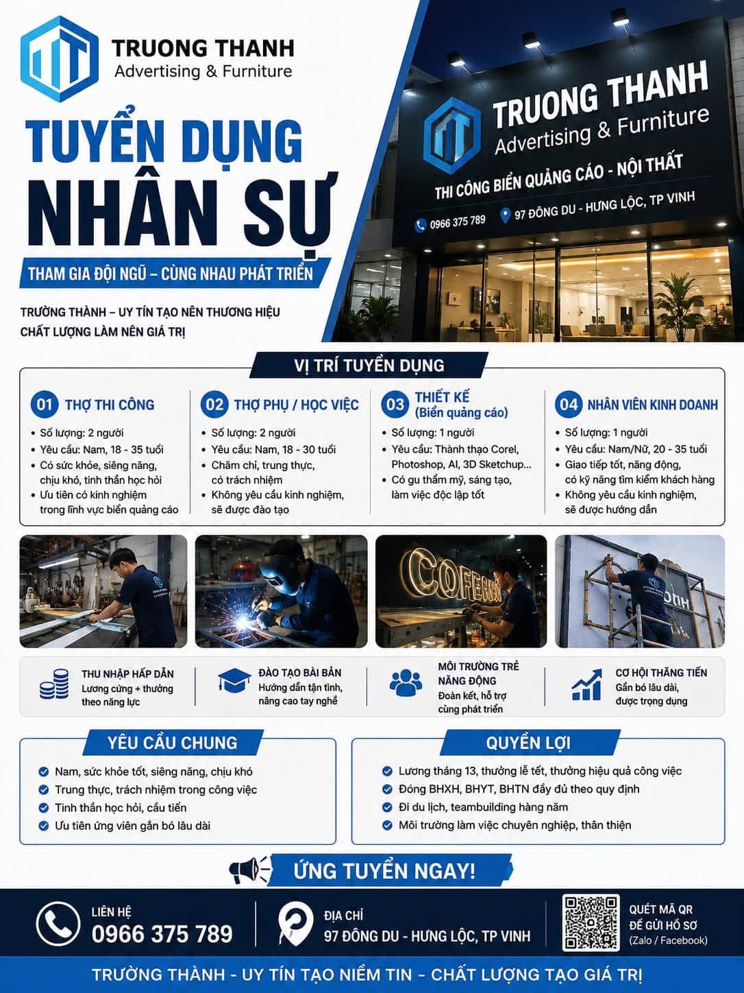 Ảnh 1 của Tuyển thợ quảng cáo, thợ phụ và học việc tại xưởng Nghệ An