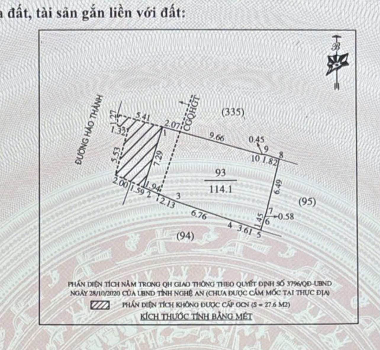 Ảnh 4 của Bán đất mặt đường Hào Thành, phường Thành Vinh, diện tích 114m²