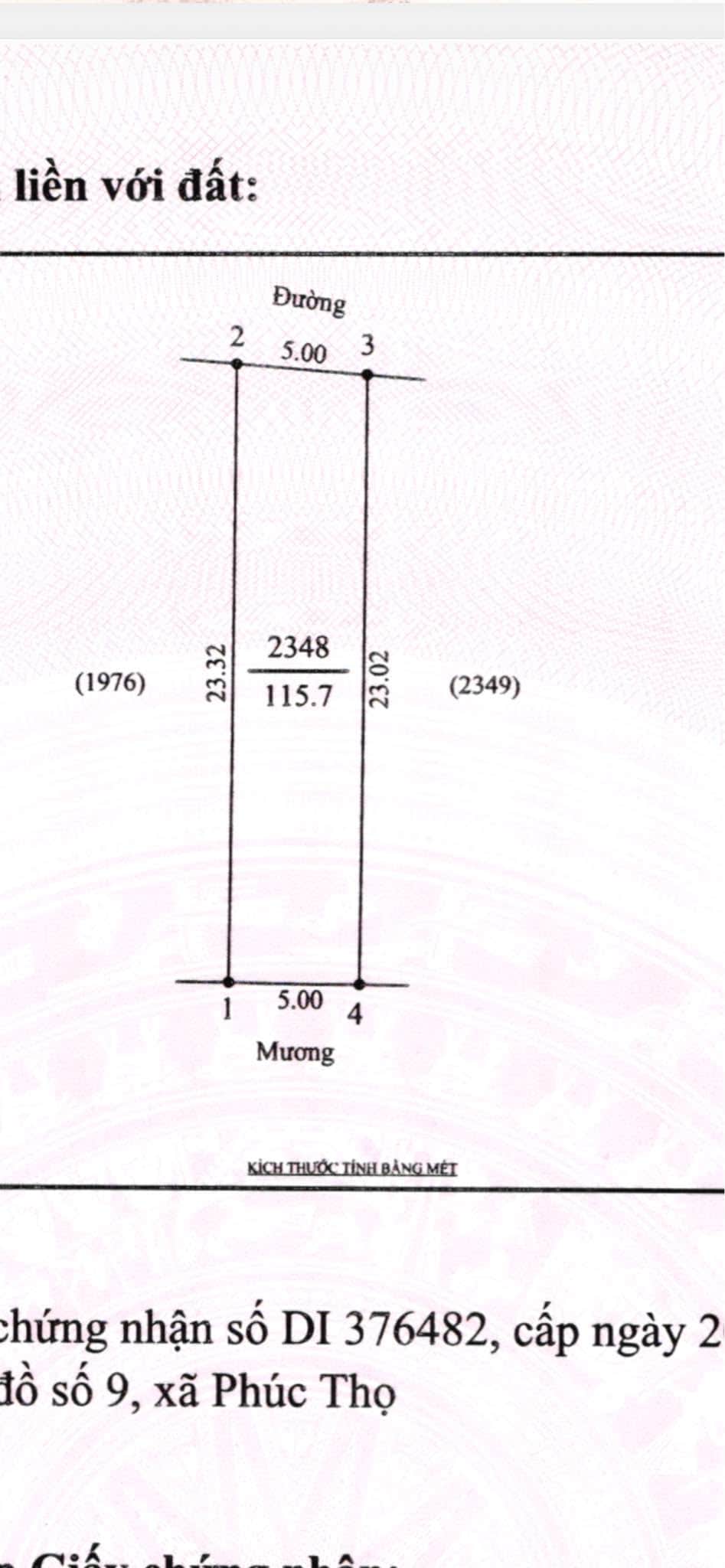 Ảnh 2 của Bán đất 115m² tại Phúc Thọ, gần đường sinh thái ven sông Lam, giá 1,25 tỷ