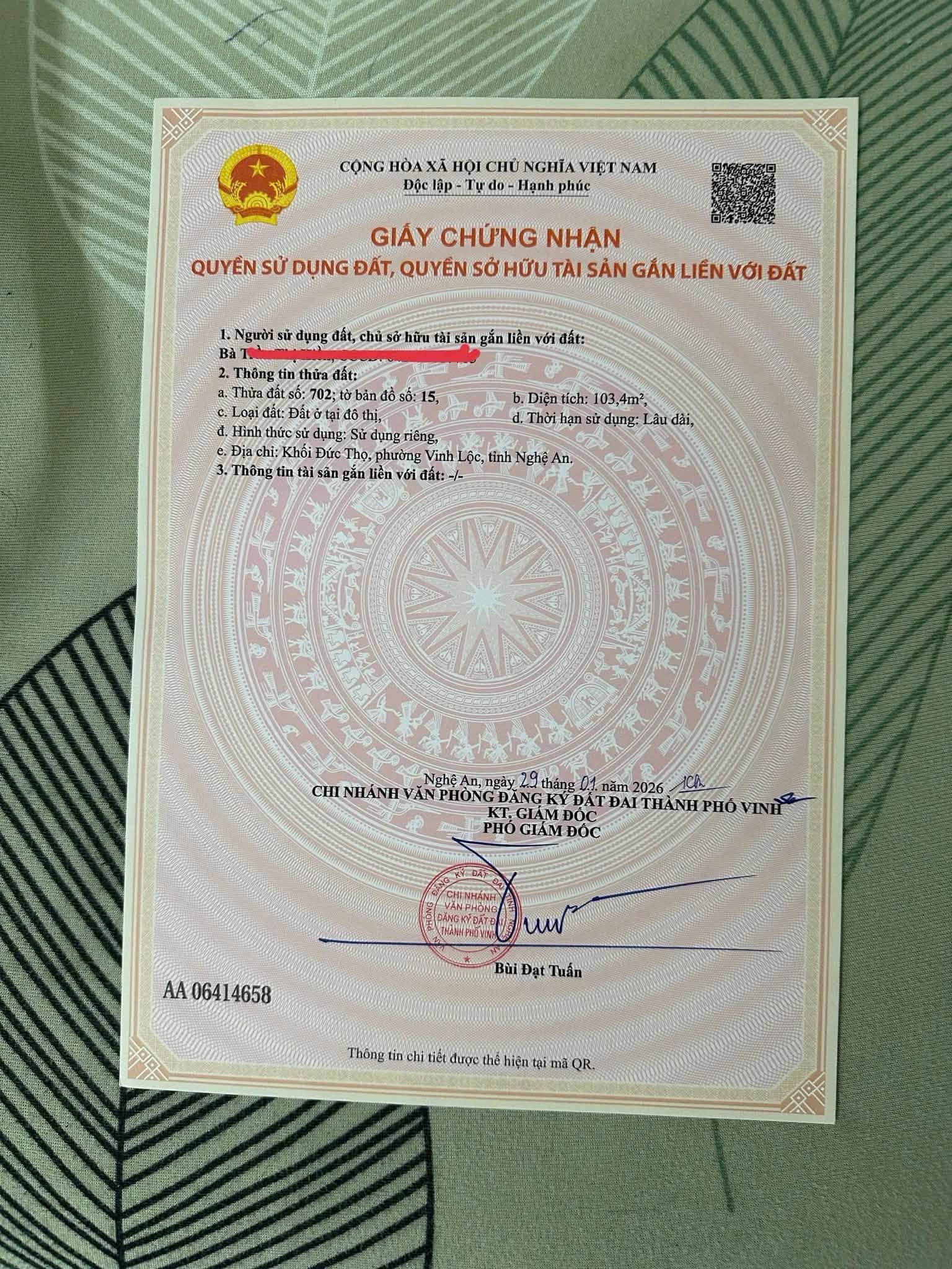 Ảnh 2 của Bán đất Hưng Lộc gần dự án Entiz, TP Vinh