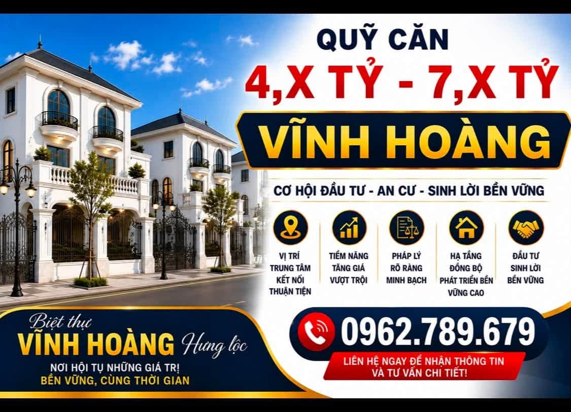 Ảnh 1 của Bán biệt thự dự án Hưng Lộc, TP Vinh, diện tích đa dạng