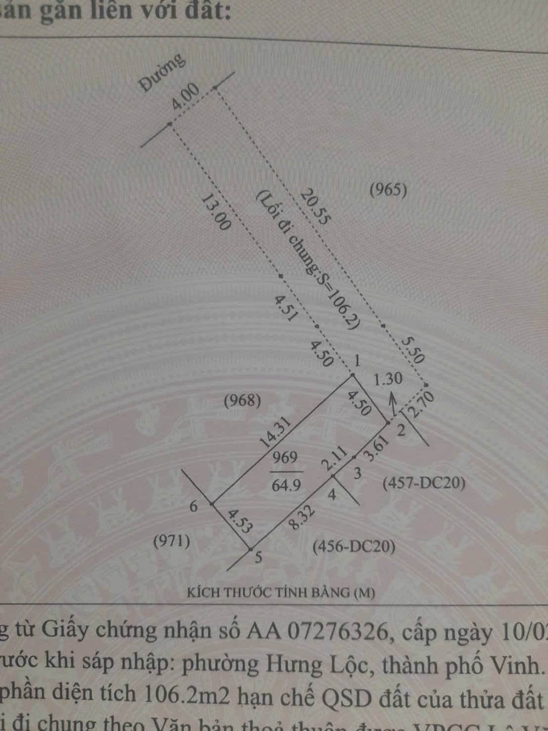 Ảnh 2 của Bán đất Hưng Lộc 65m2, cạnh trường tiểu học, đường xe hơi