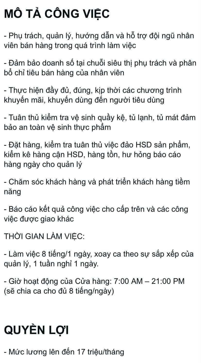 Ảnh 1 của Tuyển cửa hàng trưởng tại Thanh Chương và Anh Sơn (Vinamilk)