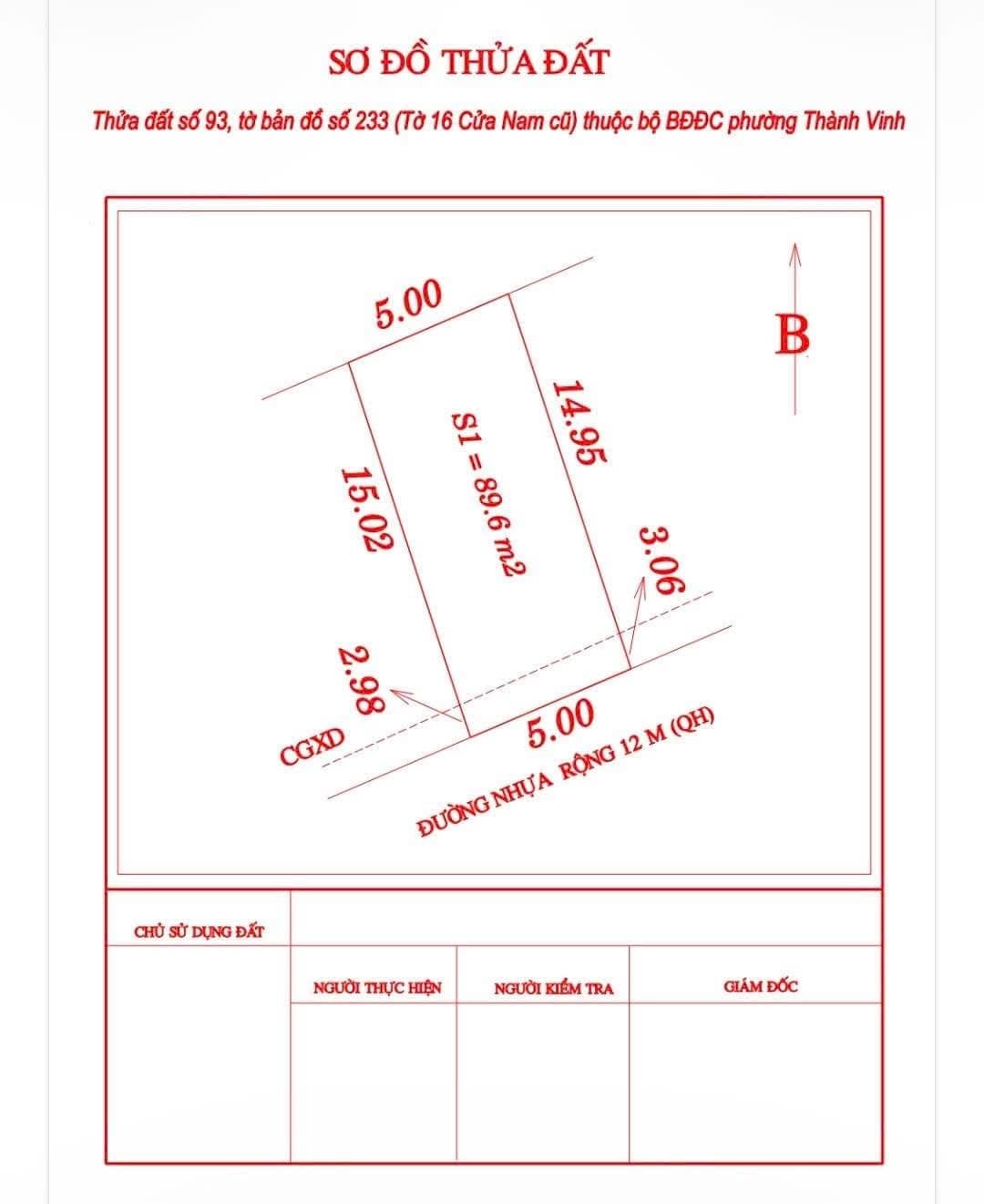 Ảnh 1 của Bán lô đất gần 90m2 tại phường Cửa Nam, đường thông rộng