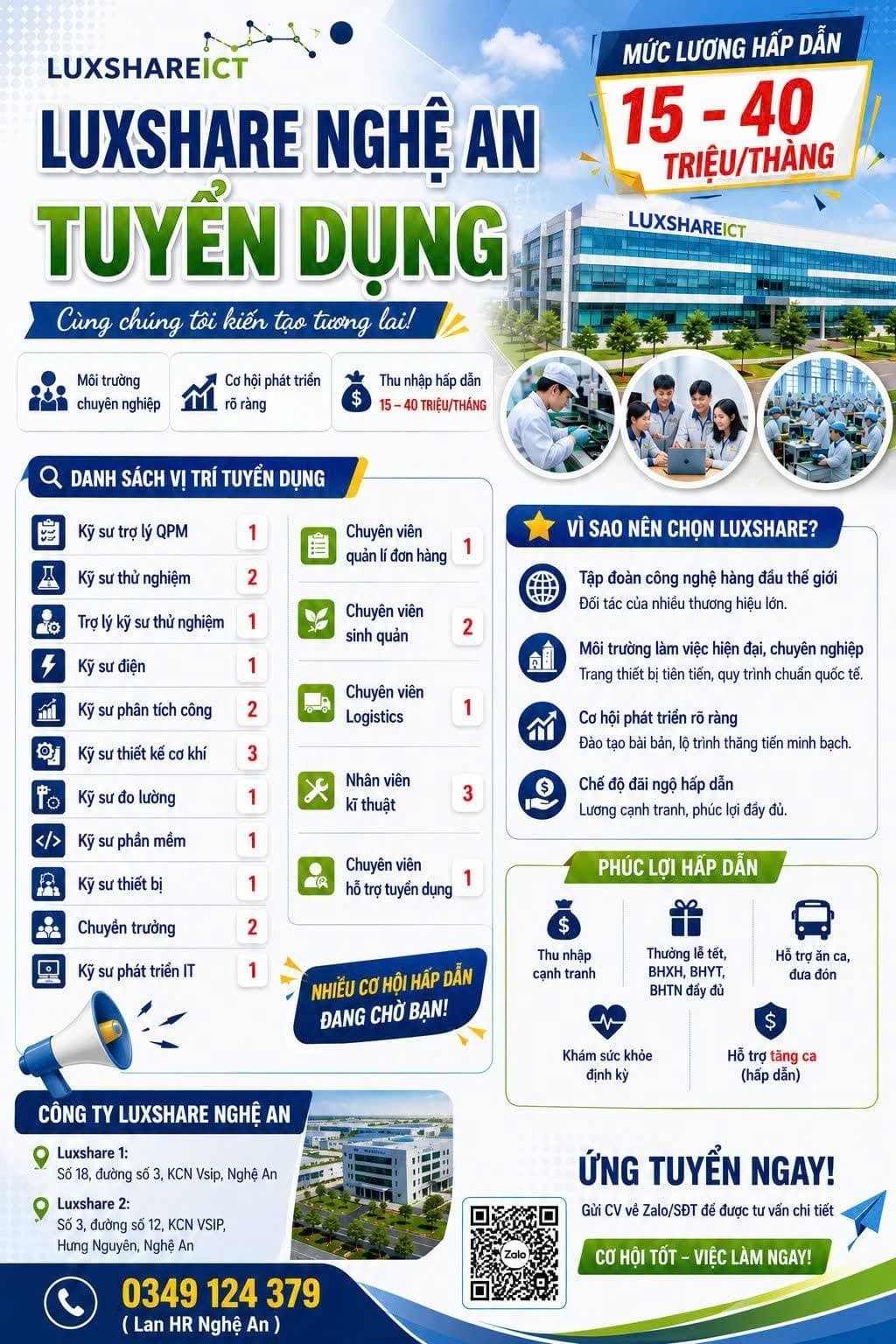 Ảnh 1 của Tuyển dụng nhiều vị trí tại Luxshare ICT Nghệ An