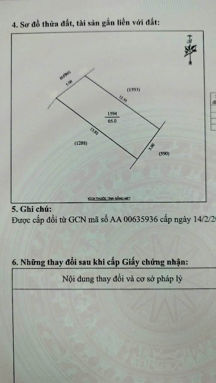 Ảnh 1 của Bán đất 65m2 tại Vinh Lộc, gần đường 72M, giá 950 triệu