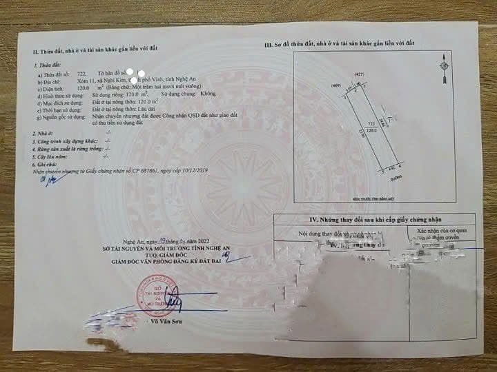 Ảnh 1 của Bán đất thổ cư tại xóm 11 Nghi Kim, hướng Đông Nam