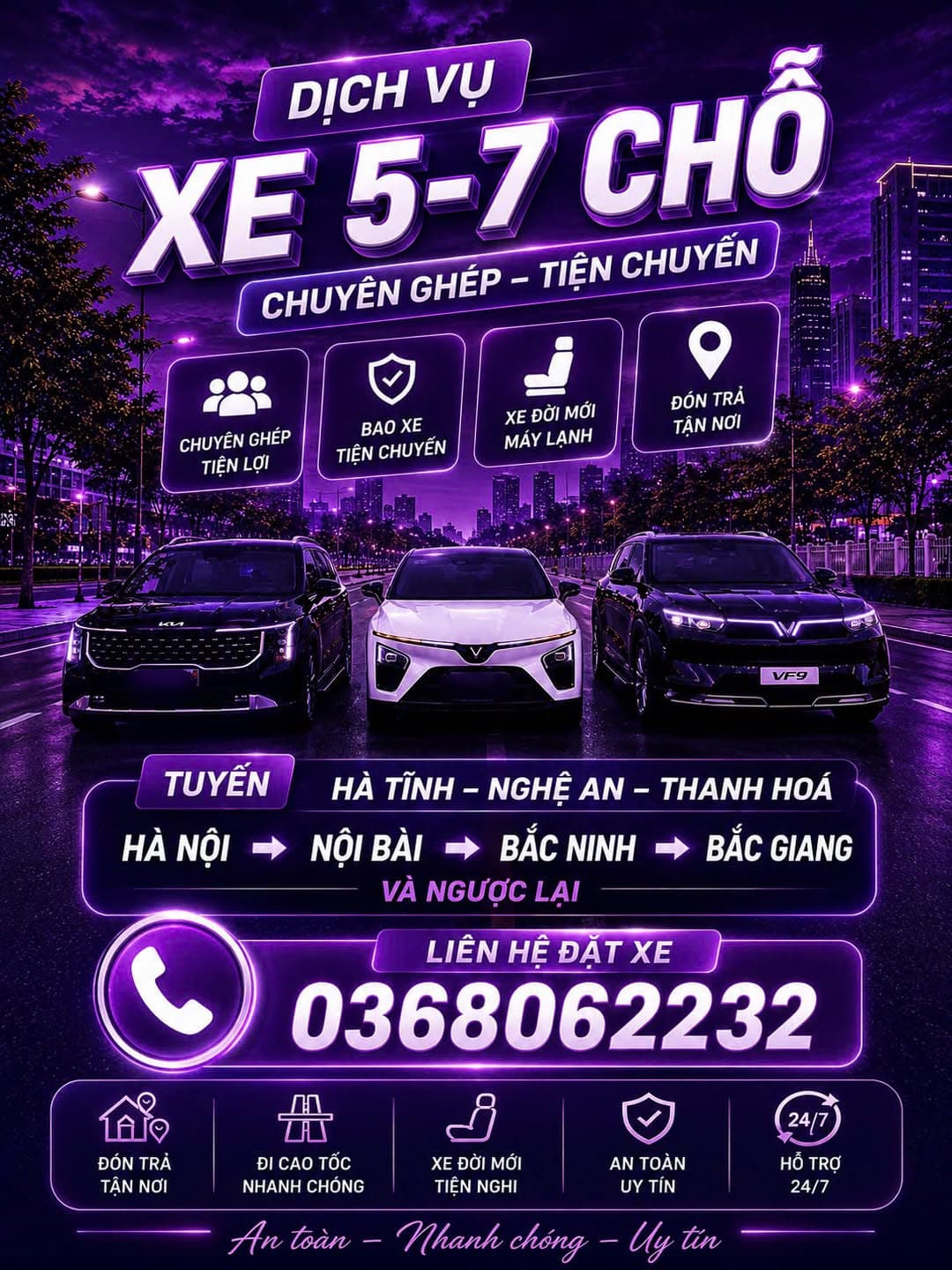 Ảnh 1 của Dịch vụ xe ghép - bao xe - đón trả tận nơi