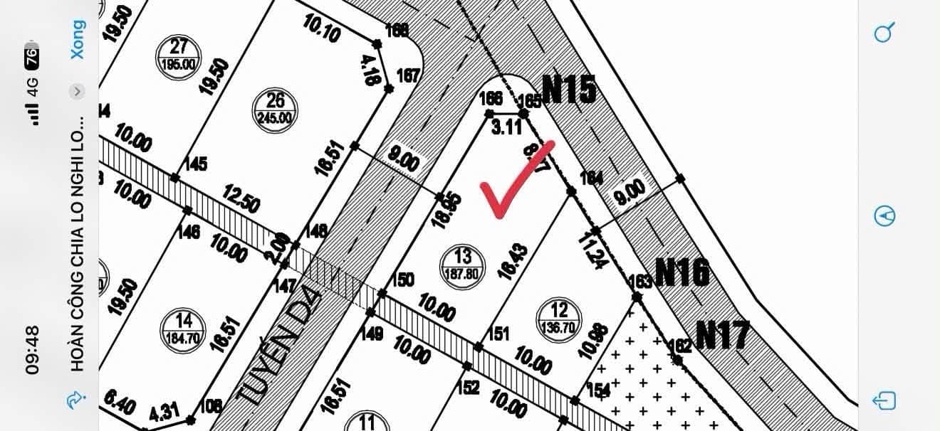 Ảnh 1 của Bán lô góc 2 mặt tiền tại Nghi Long, gần KCN và QL1A