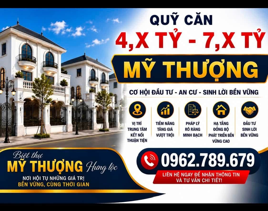 Ảnh 1 của Bán đất nền Khu đô thị Mỹ Thượng, Hưng Lộc, mặt đường 35m Vạn Xuân